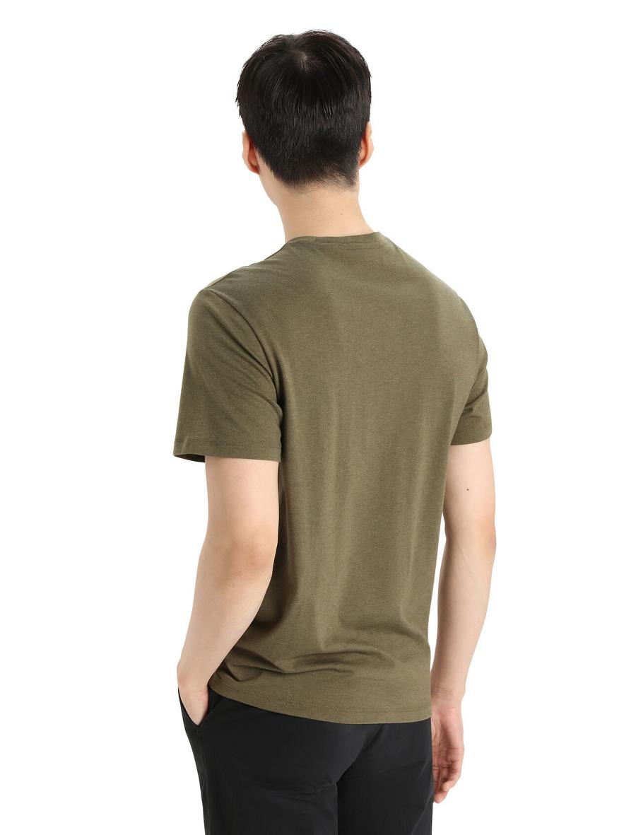 Men's Icebreaker Merino Central Classic Short Sleeve T Shirts Loden | CA 1802TCEV